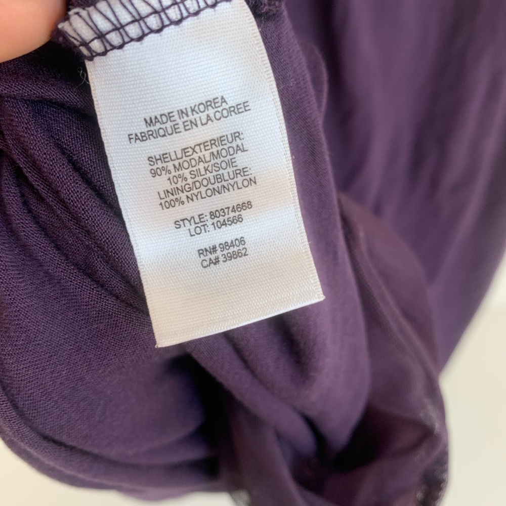Theory Purple Button Front Tie Silk Blend Dress - Picture 8 of 8